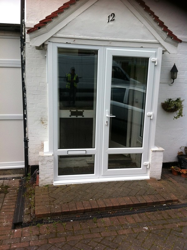 uPVC French doors fitted as front entrance in Charlton